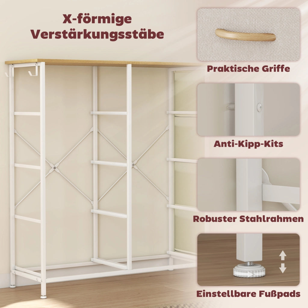 Com¨° con cassetti in tessuto ¨C Minimal ¨C 120x40x
