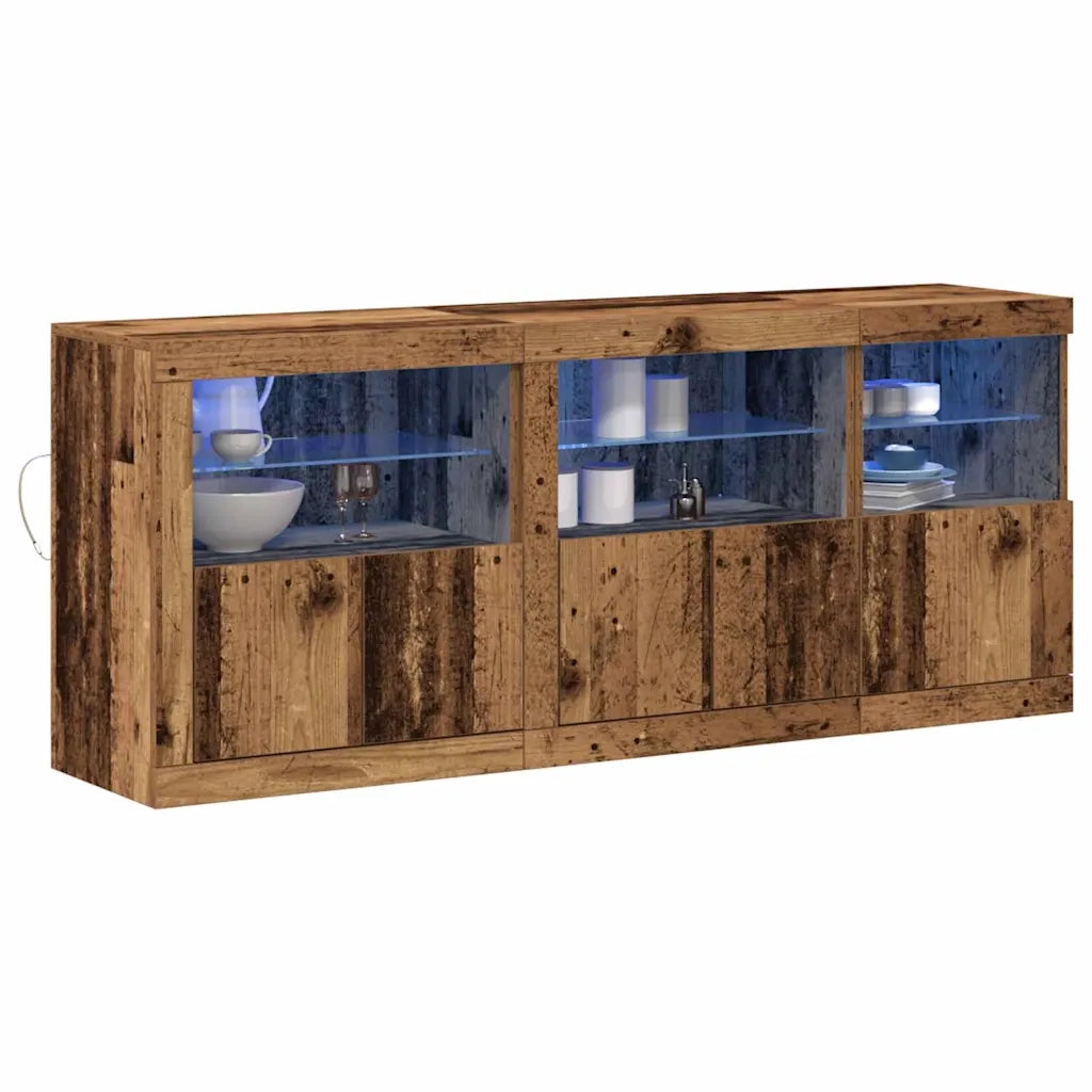 Credenza | Madia LED Legno vecchio 162 x 37 x 67 cm Legno multistrato