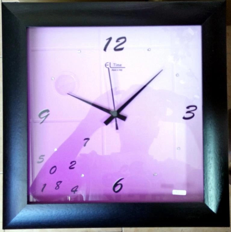 Orologio da parete strass cornice nera 38 x 38 cm