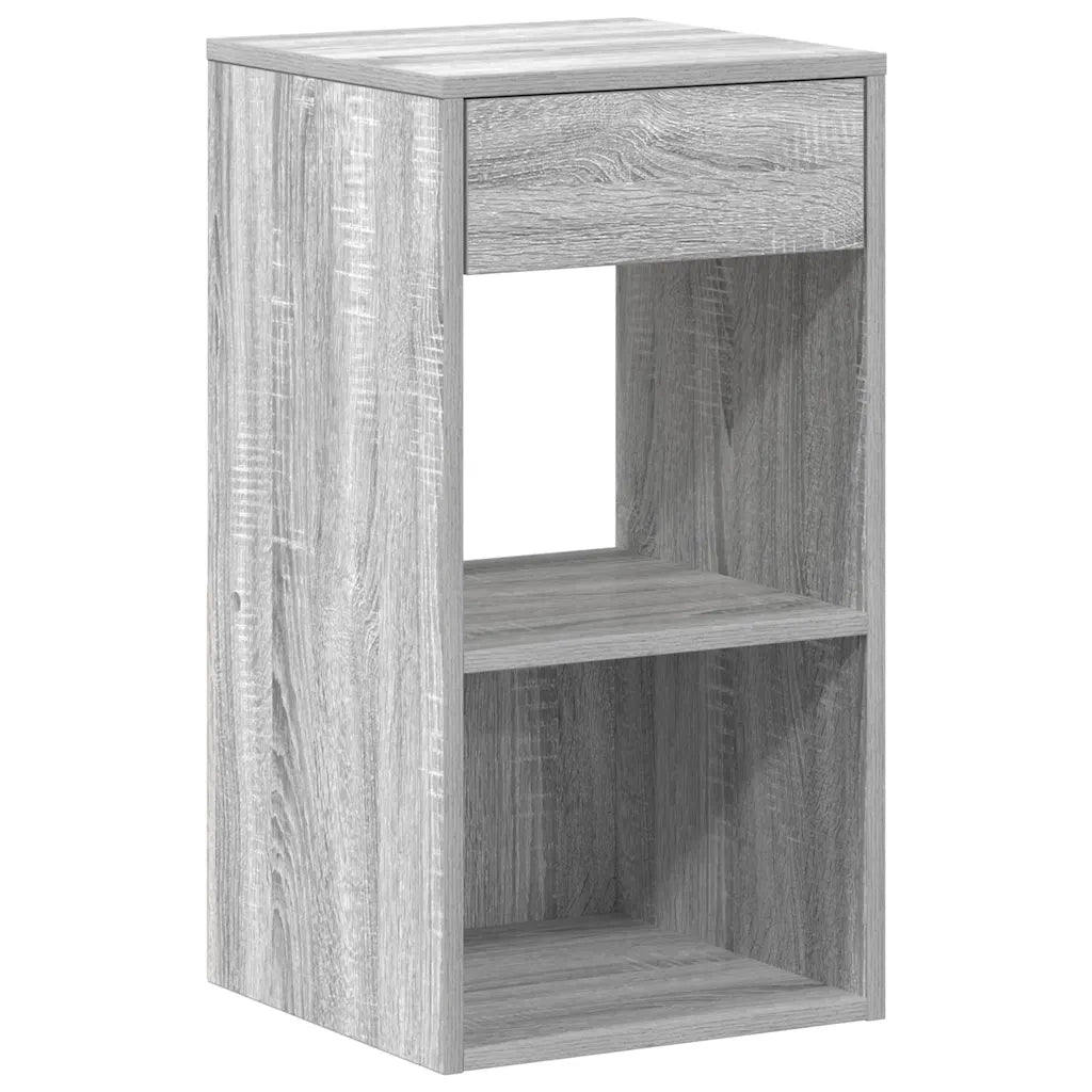 Comodini con Cassetto 2 pz-Set di 2 Tavolino da notte Grigio Sonoma 35x34x66,5 cm