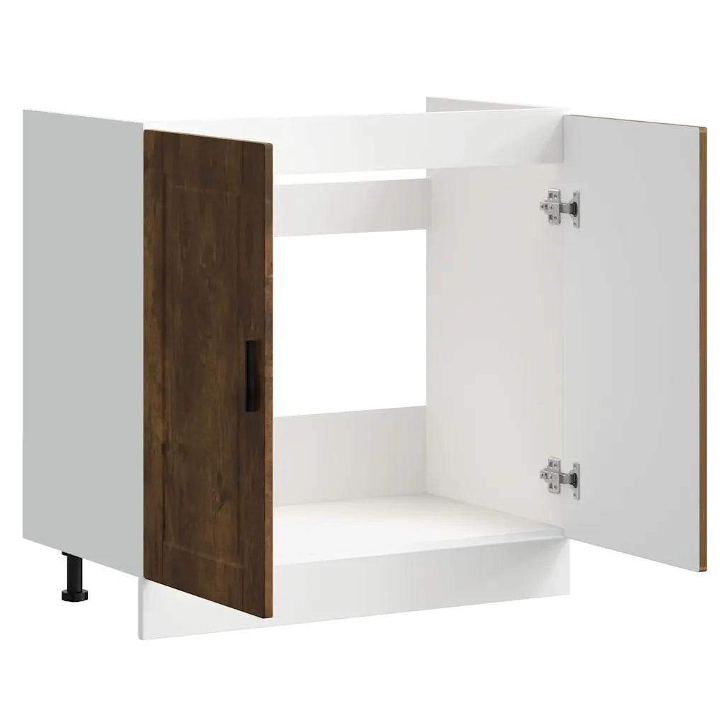 Mobile base lavello-Armadietto da bagno Porto Rovere Fumo 80x46x81,5 cm Truciolato