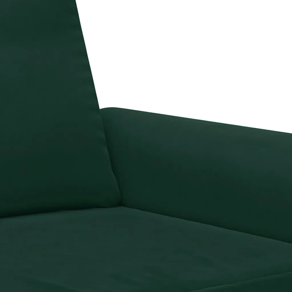 Set di Divani 3 pz con Cuscini Verde scuro in Velluto