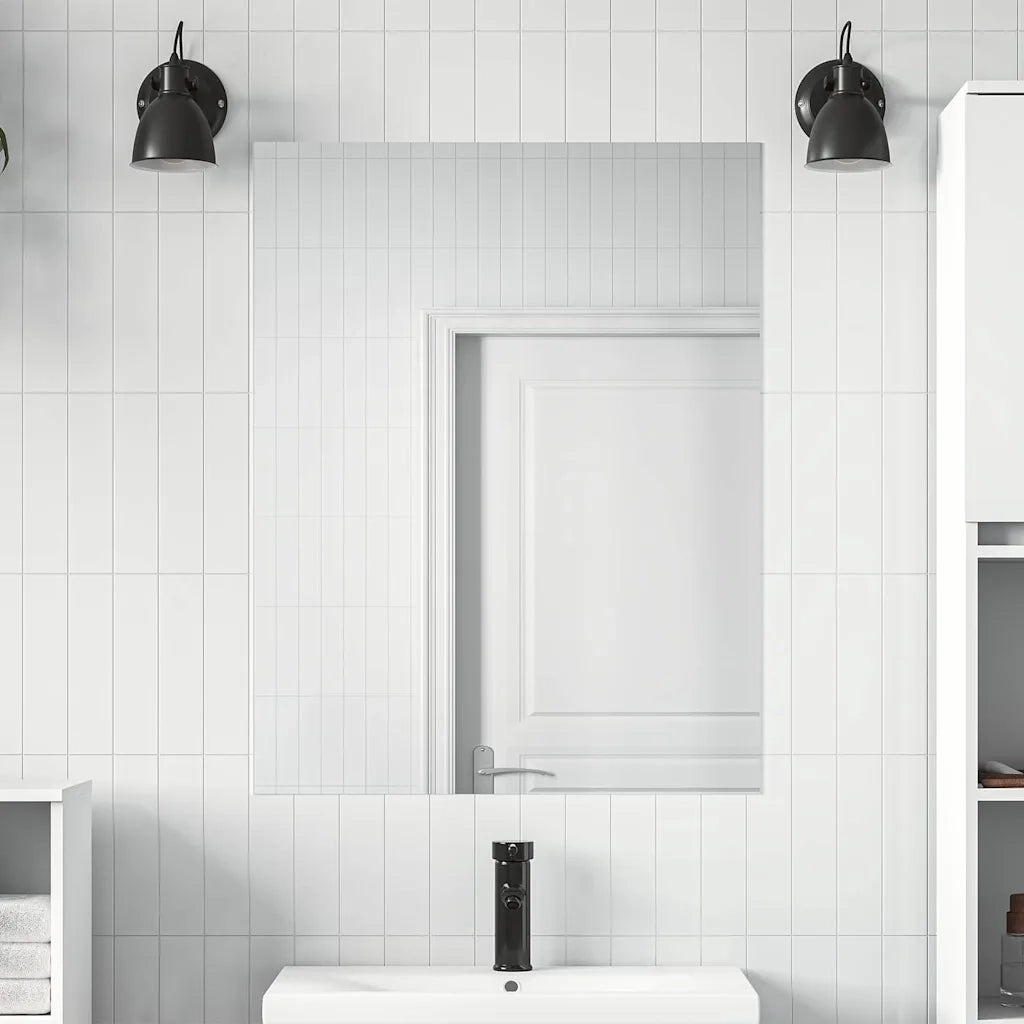 Pellicola a specchio 2 pz-Set di 2 Specchi da bagno Argento PET 291983