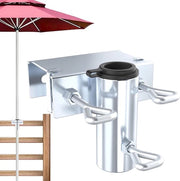 Parasol supporto orizzontale per esterno - Otre metallico per ombrelloni da tavolo - Fermo tavolo per ombrelloni da giardino con ganci - per terrazza o tavolo - supporto ombrellone per giardino, terrazza, balcone, tribune, balaustra, ringhiere