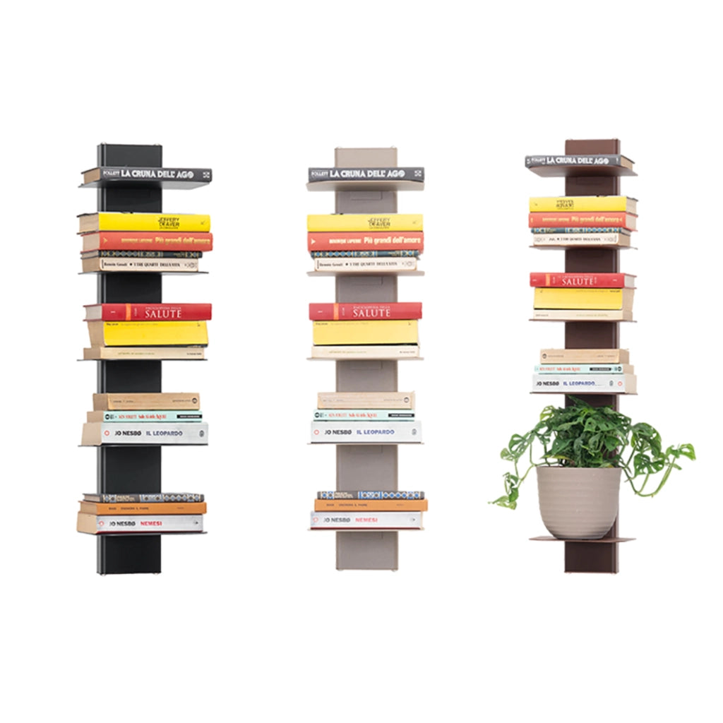ALUBOX DEMETRA Libreria Da Parete In Alluminio E Lamiera Zincata 83,5X23X21 Cm Libreria Sospesa 6,6 Kg Con 5 Mensole Libri 17x23 Cm Libreria Salvaspazio Con Inserti A L E Attrezzatura COLORE: BIANCA