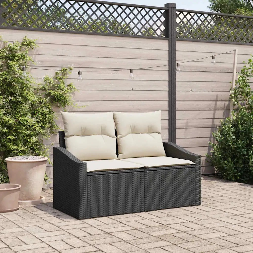 Divano da giardino con cuscino 123 x 62 x 69 cm polyrattan 42006772