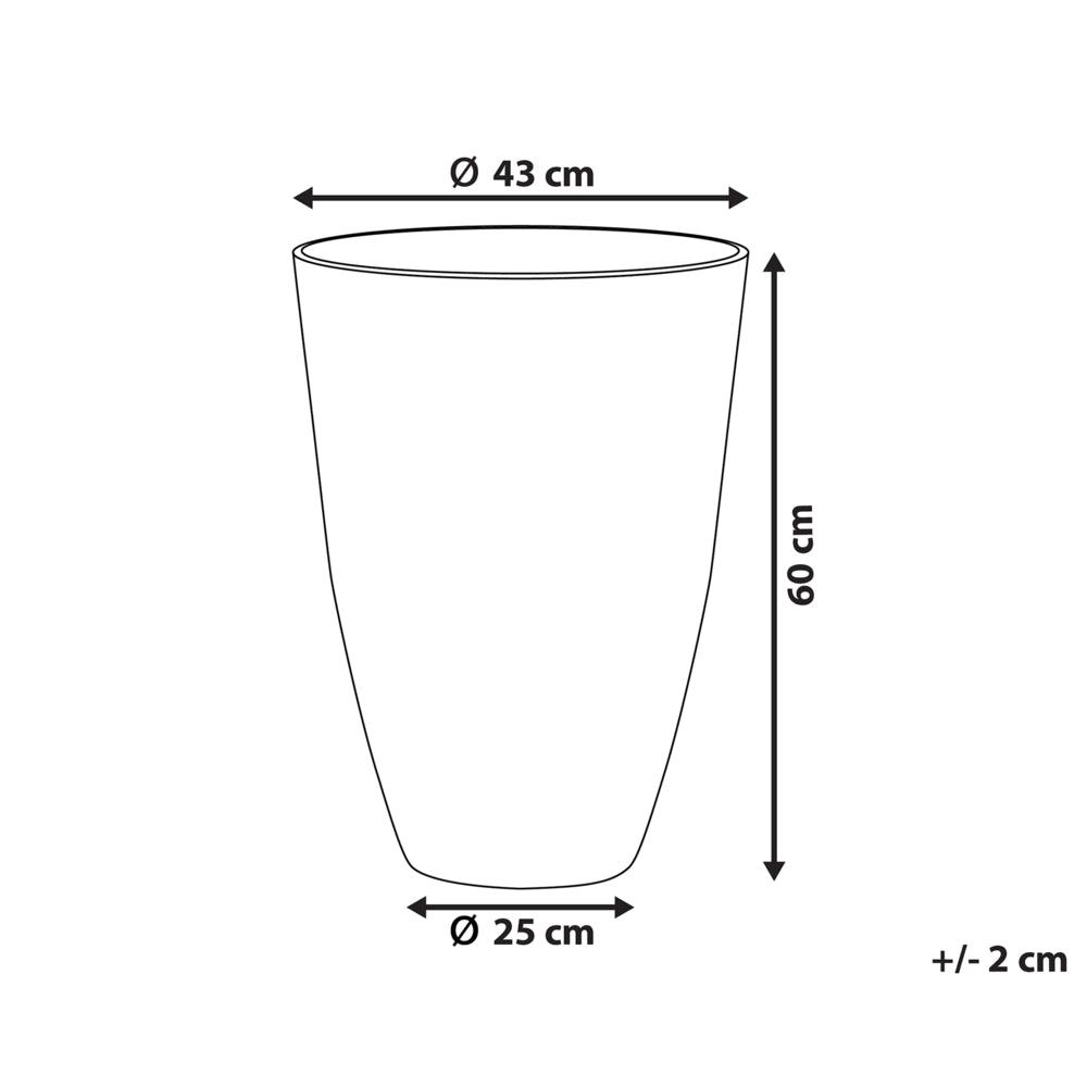 Vaso per piante in pietra di colore grigio 43 x 43 x 60 cm interni esterni giardino terrazzo