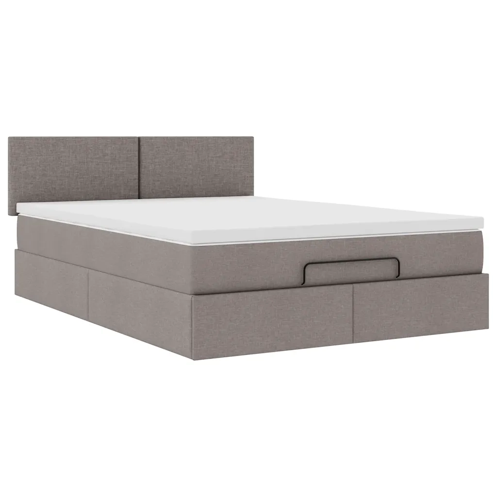 Pouf Letto con Materasso Tortora 140x190 cm in Tessuto 3311377