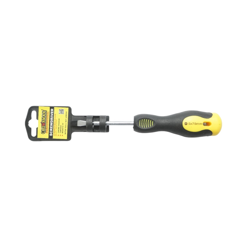 Cacciavite dritto Crownman 5x75mm con punta magnetica professionale Cr-V