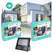 Trade Shop - Faro Faretto Led Pannello Solare Fotovoltaico 100w Con Crepuscolare Ip67 Led-9015 -