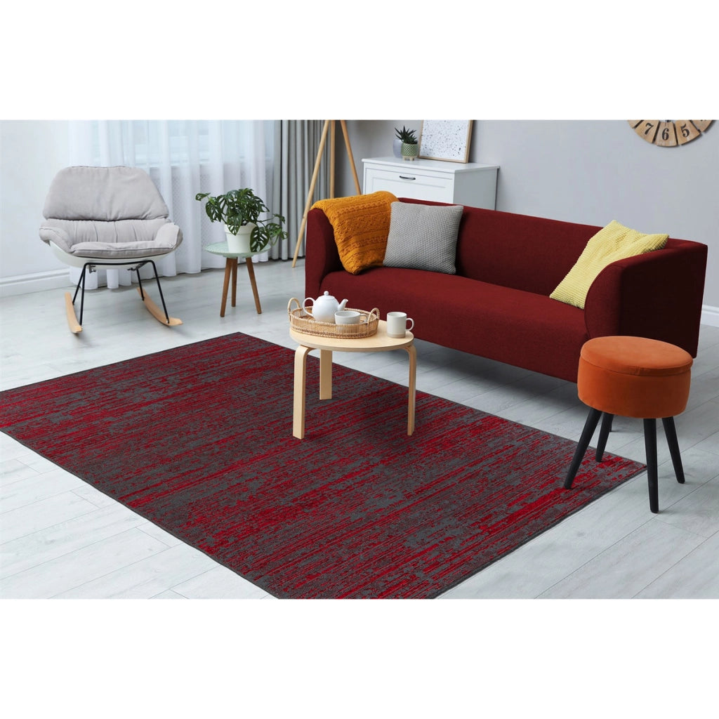 Tappeto moderno Kalevi 100 rosso in ciniglia