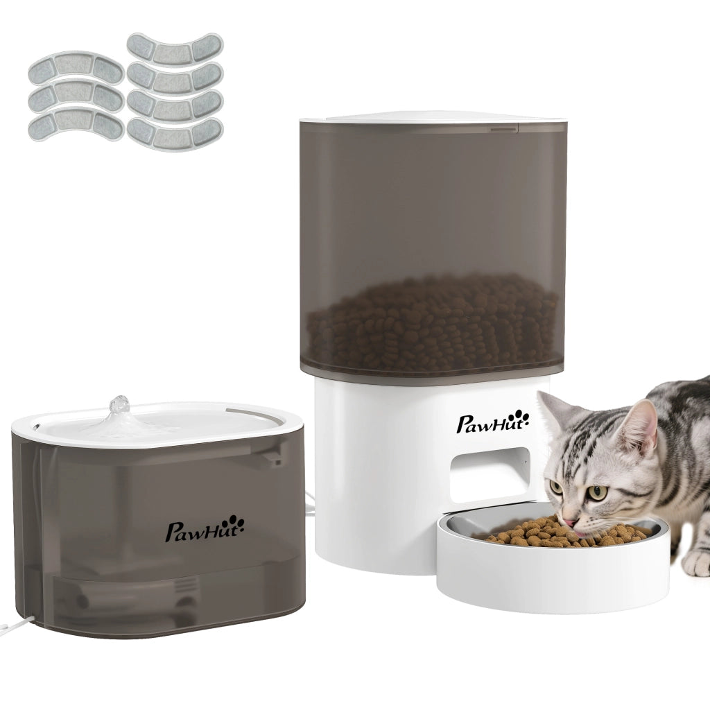 Dispenser Cibo per Gatti e Cani 3L con App ¨C Minimal ¨C Grigio