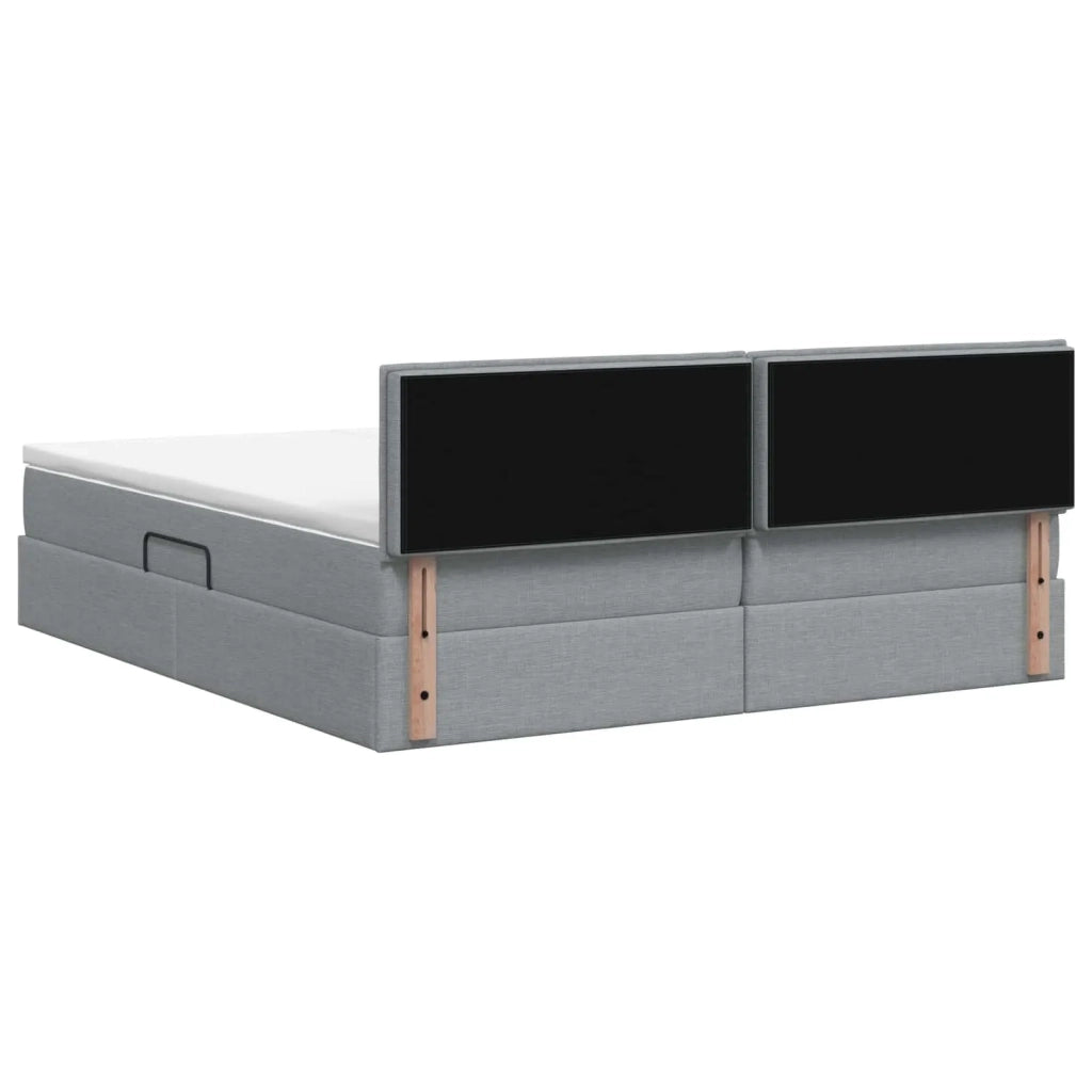 Letto con contenitore e materasso Grigio Chiaro 160 x 200 cm 3458568