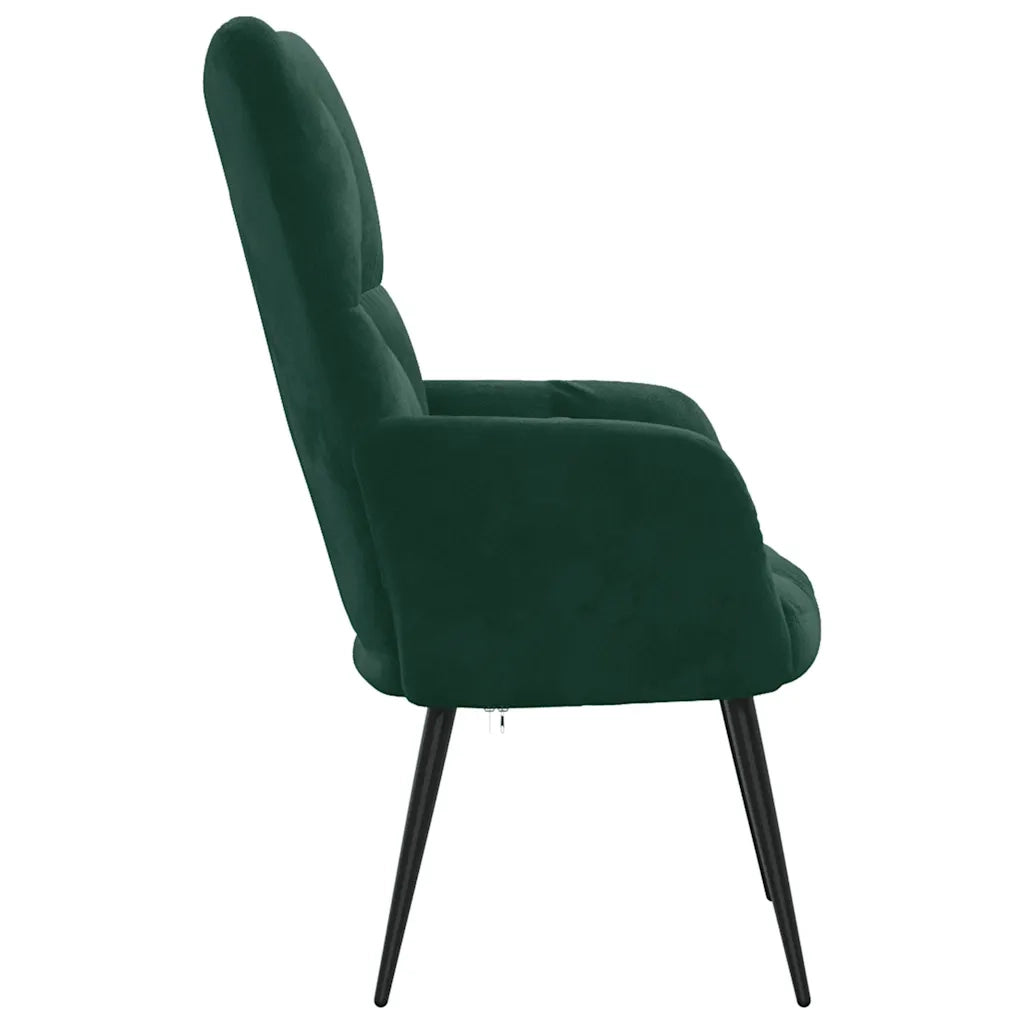 Sedia Relax Verde Scuro in Velluto 328075