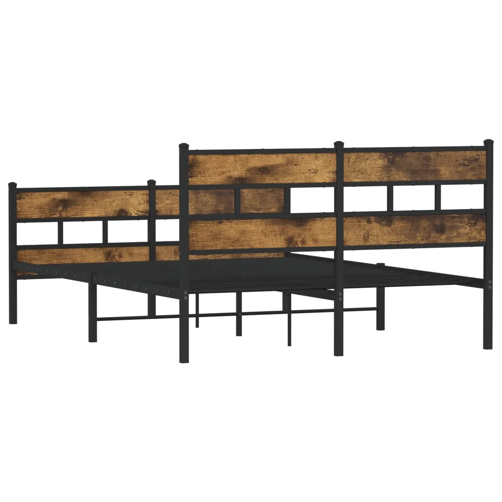 Giroletto senza Materasso in Metallo-Struttura Letto Rovere Fumo 140x200 cm 575516