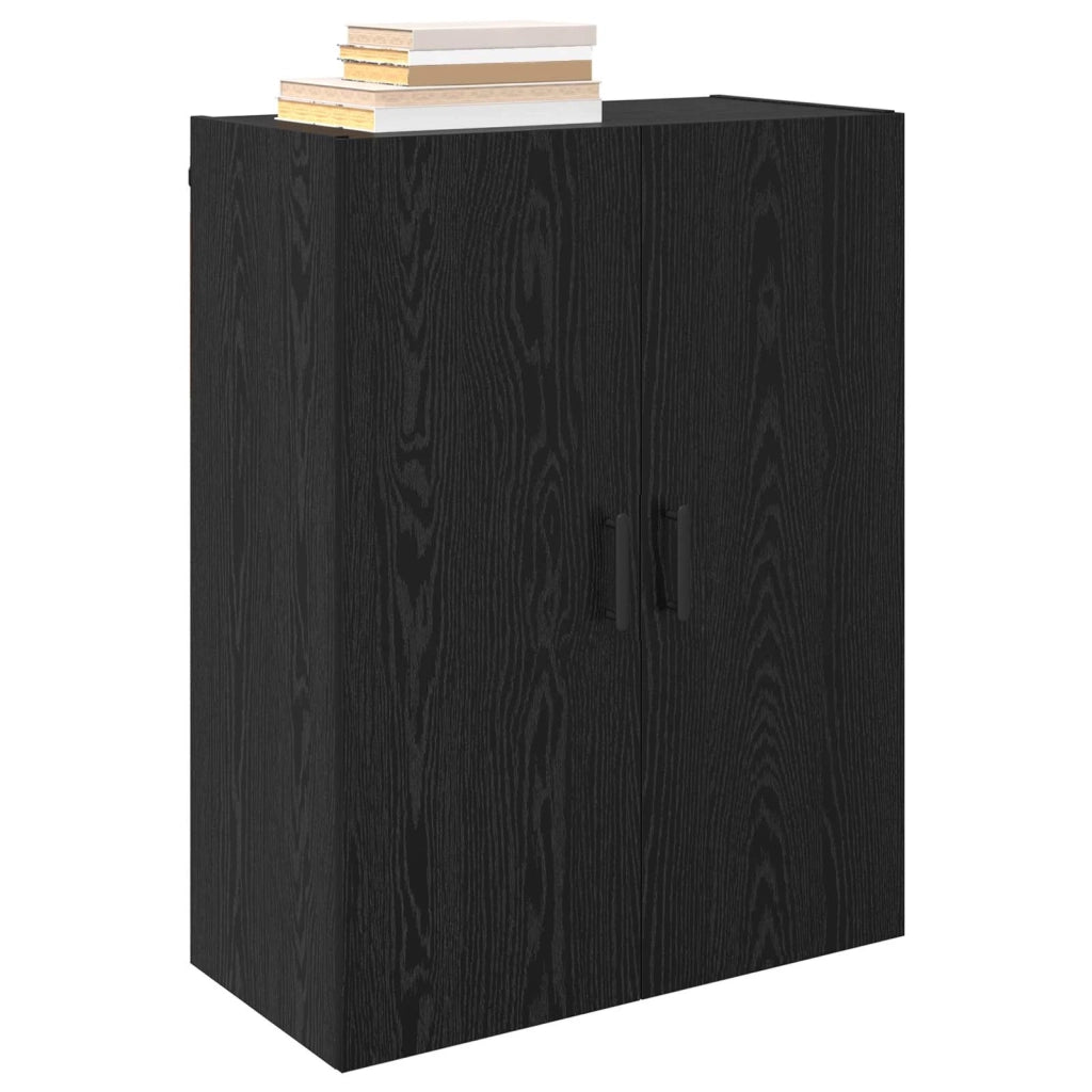 Armadietto a Muro | Mobiletto a muro 2 pz Rovere Nero 69,5 x 34 x 90 cm