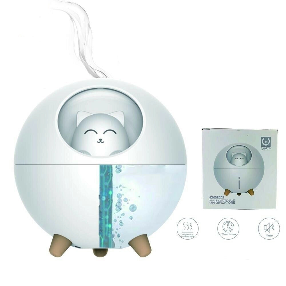 Trade Shop - Umidificatore Ultrasuoni Lampada Gatto Luce Aromaterapia Diffusore Aromi Xc-5244 -