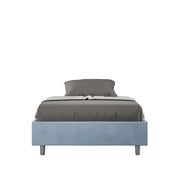 BS COM Letto una piazza e mezza con rete imbottito 120x200 microfibra azzurro