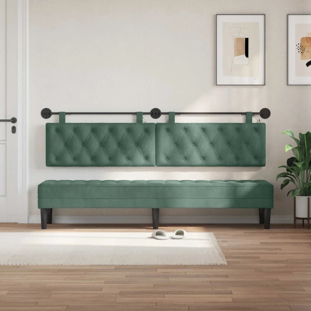 Testiera sospesa Con luce LED Verde Mare Velluto 3424733
