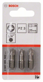 2607001562 - Kit 3 inserti da avvitamento extra duro PZ 3, 25 mm