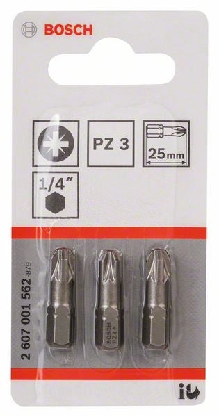 2607001562 - Kit 3 inserti da avvitamento extra duro PZ 3, 25 mm