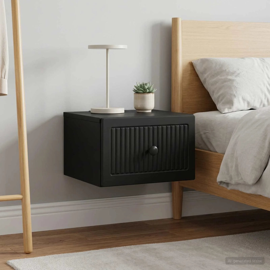 Mobiletto da notte a muro 2 pcs Nero 33 x 34,5 x 20 cm 897918