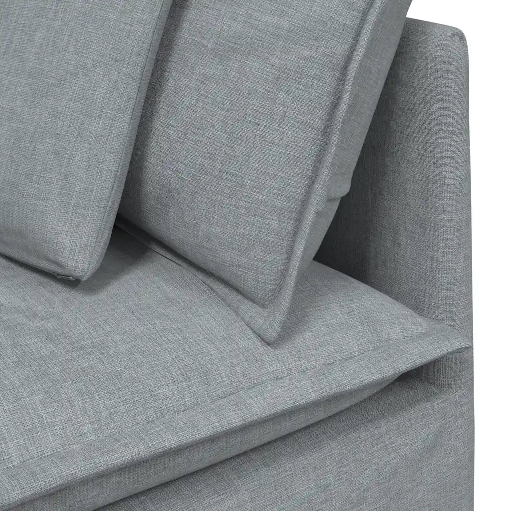Divano Modulare con Cuscini in Tessuto Grigio Chiaro 3321267