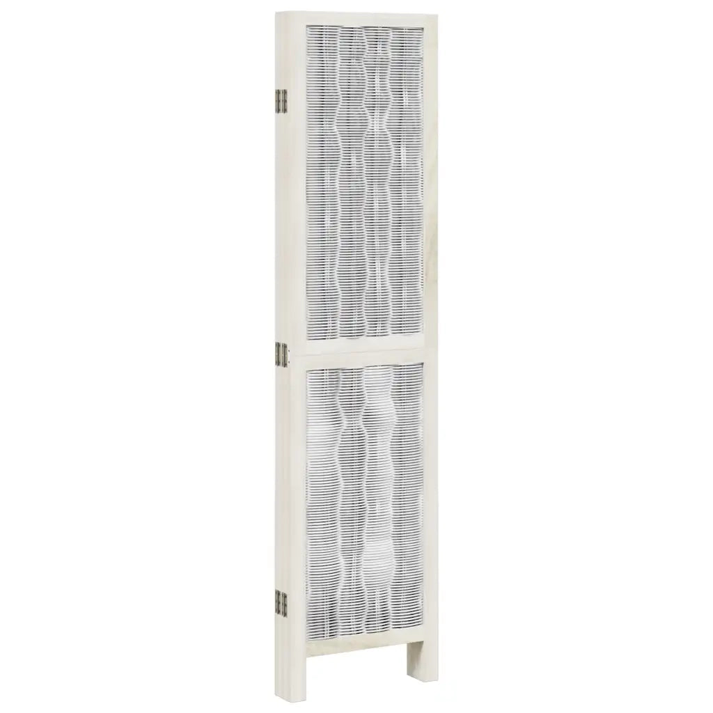 Divisorio Ambienti 5Pannelli Bianco Legno Massello di Paulownia 358677