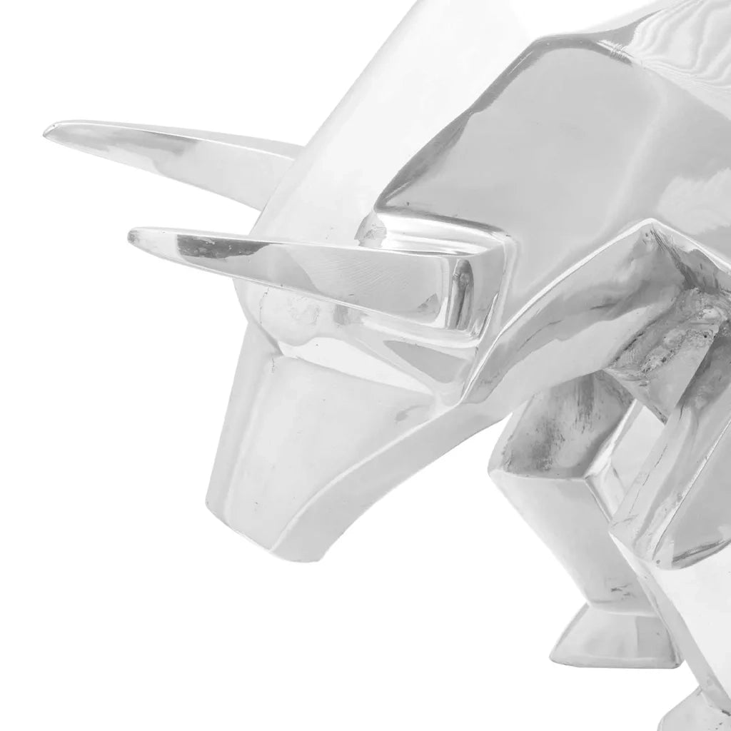 Scultura di toro Argento 74 x 23 x 30 cm Alluminio 42000144