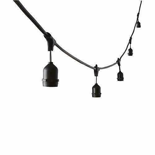 CATENA stagna gomma Nera STRINGA 2 metri 8 attacchi e27 luce LED IMPERMEABILE IP67 - Benovo