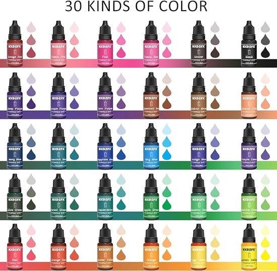 Colorante per candele Sojavasverfvlokken per la creazione di candele 30 colori