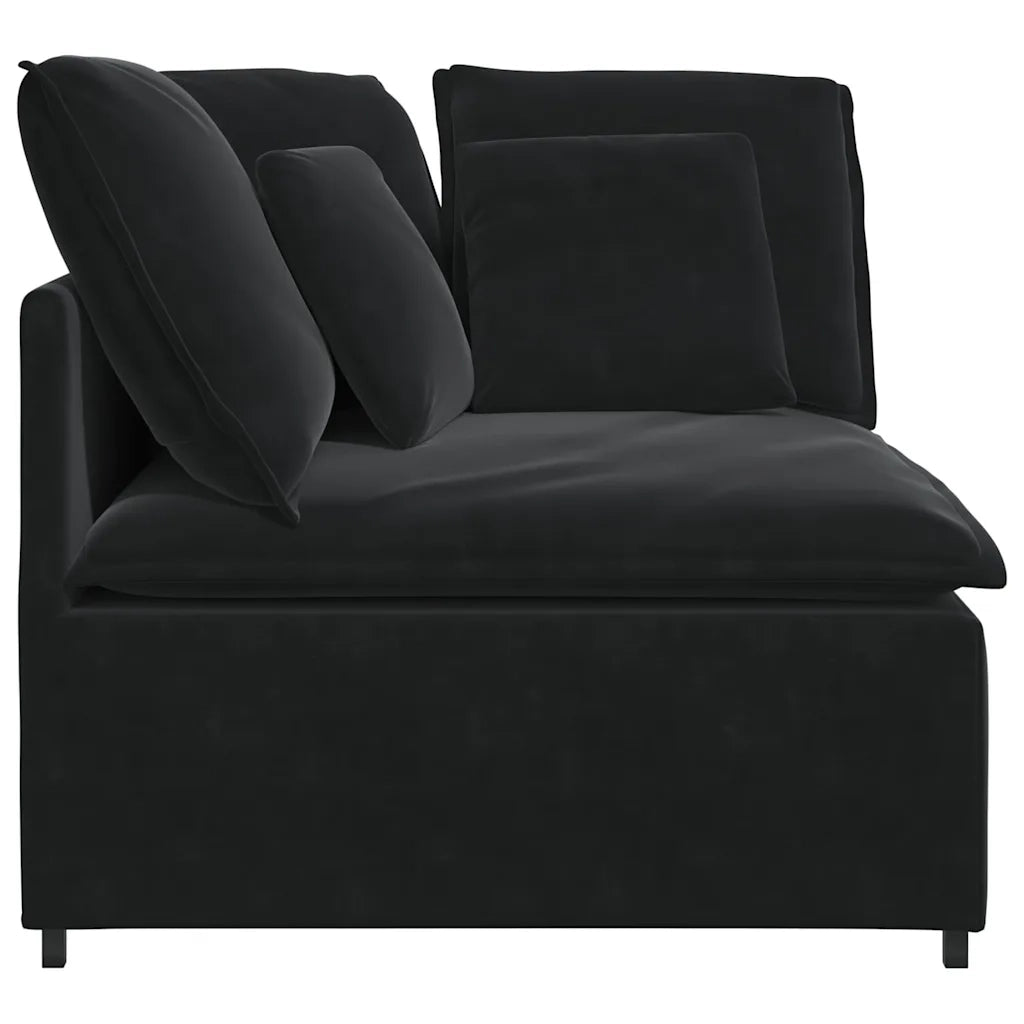 Modulo Angolare Divano Modulare con Cuscini Nero 100 cm 4104464