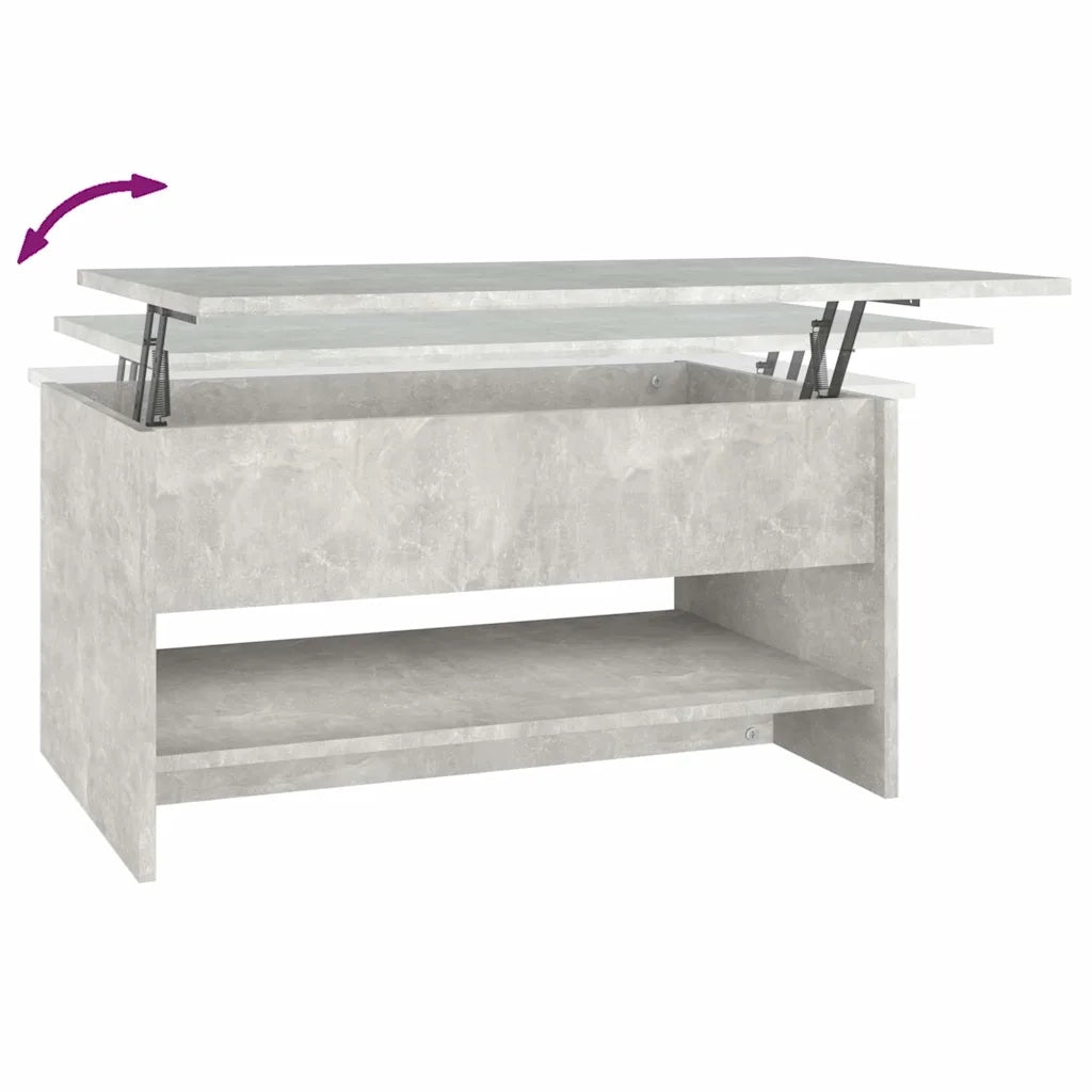Tavolino da Salotto-Tavolino da soggiorno-Tavolo Grigio Cemento 80x50x40cm Legno Multistrato 854535