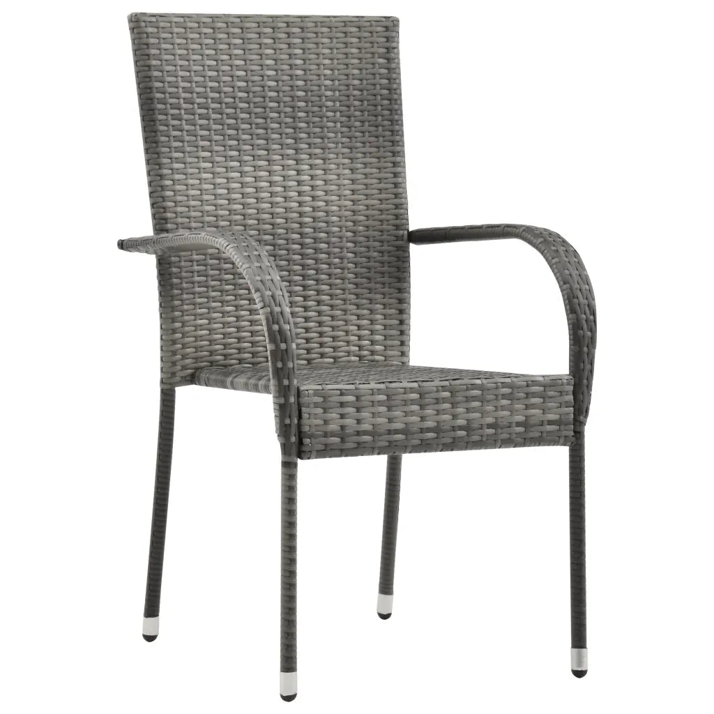 Set da Pranzo per Giardino 7 pz con Cuscini Grigio e Nero 3099411