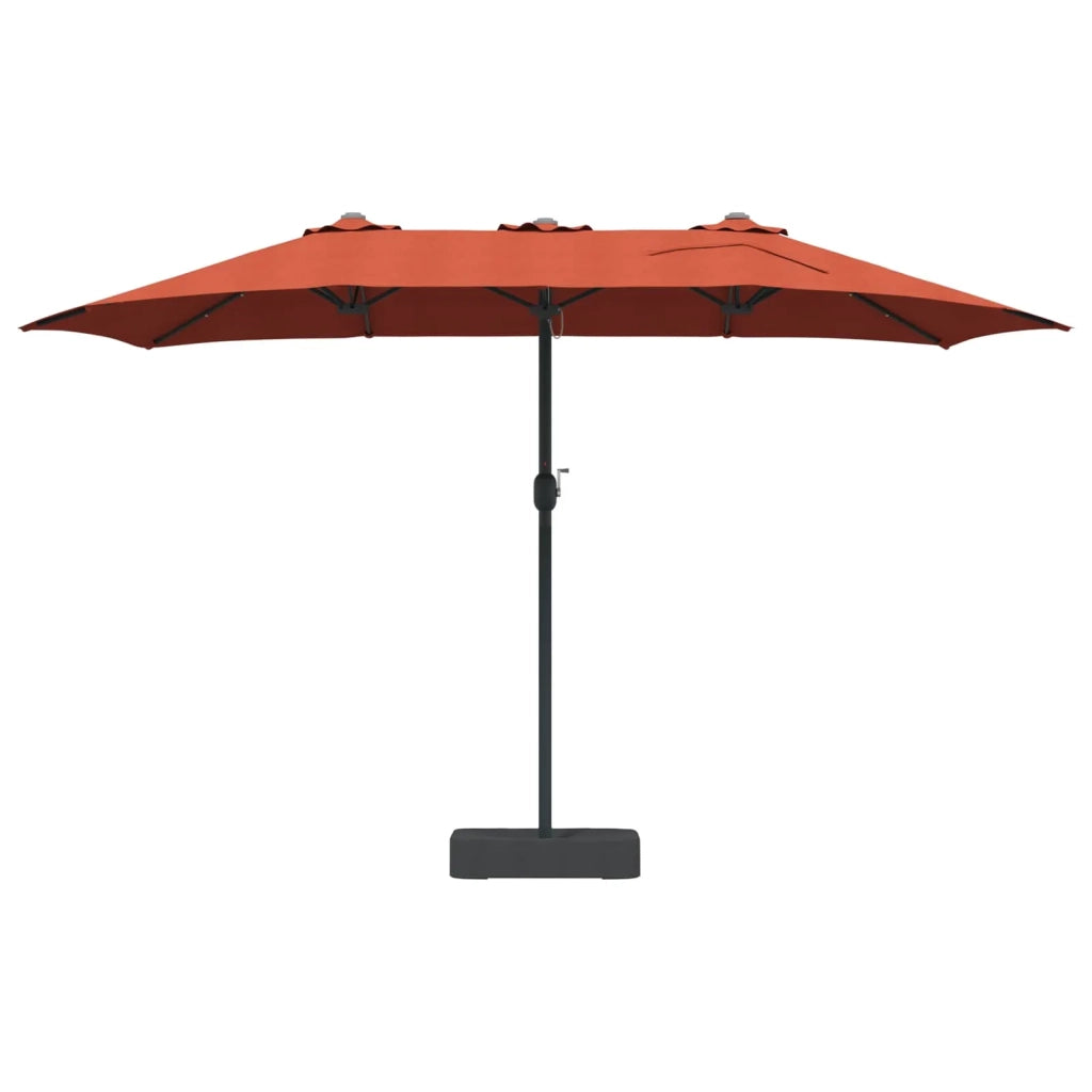 Ombrello da giardino-Ombrellone da spiaggia Terracotta 385 x 209 x 244 cm Poliestere