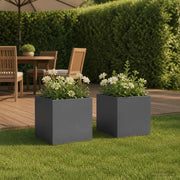 Vaso da giardino 2 pz Antracite 45 x 45 x 45 cm 8004971