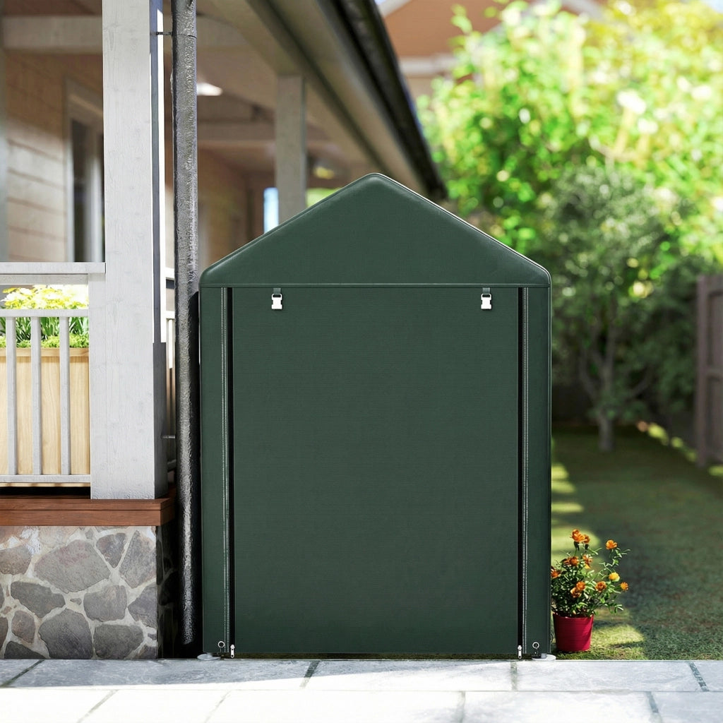 Capanna da giardino per biciclette con 2 camere ¨C zephmum ¨C Verde 120x180x165 cm