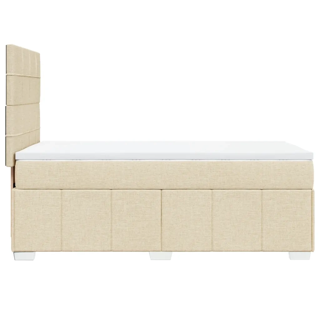 Giroletto a Molle con Materasso Crema 80x200 cm inTessuto