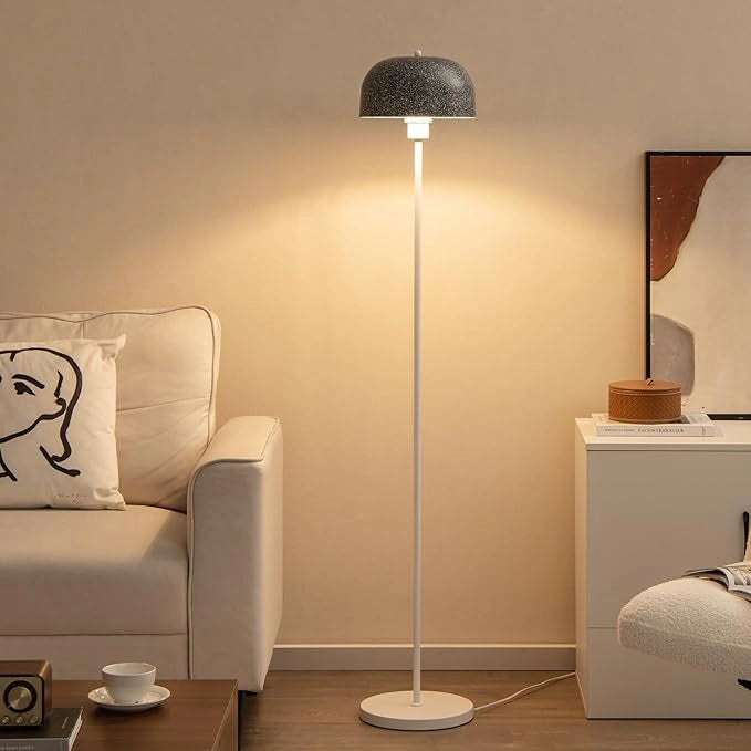 Lampada da Terra da Soggiorno, Lampada a Stelo con Paralume e Interruttore a Pedale, Lampada Moderna con Base Pesante per Camera da Letto, Ufficio e Studio