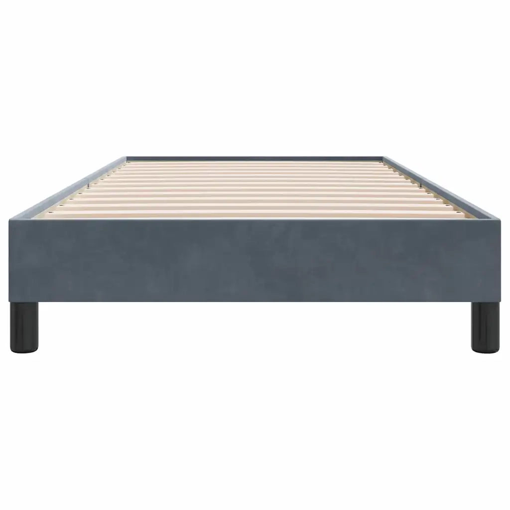 Giroletto a Molle senza Materasso-Struttura Letto Grigio Scuro 80x210cm Velluto