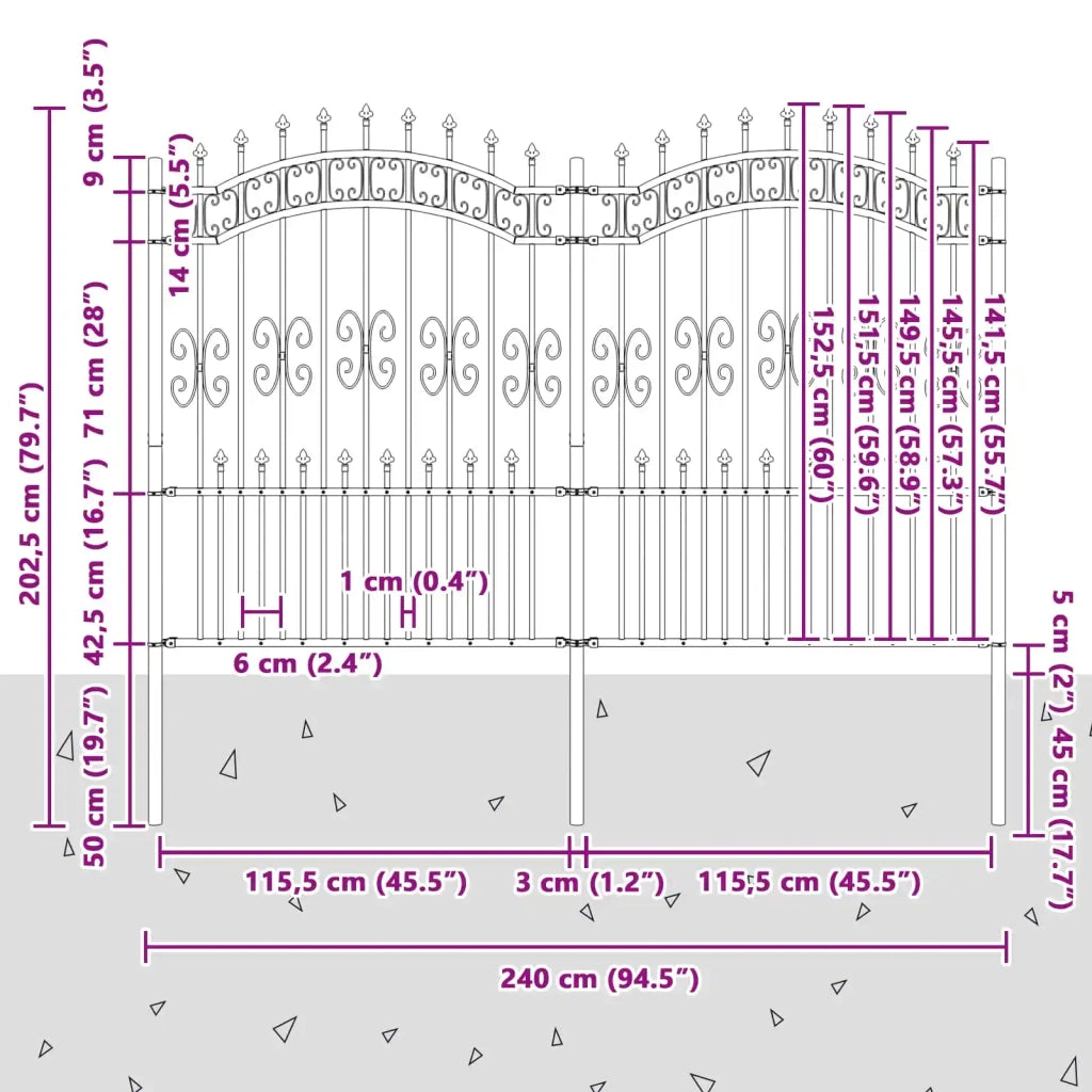 Recinzione per Giardino | Recinzione da cortile KAMPEN Grigio