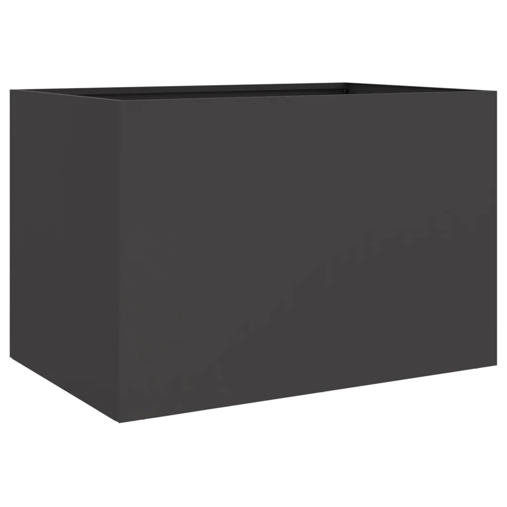 Fioriera-Vaso da Esterno-Contenitore per Piante Nera 62x47x46 cm in Acciaio