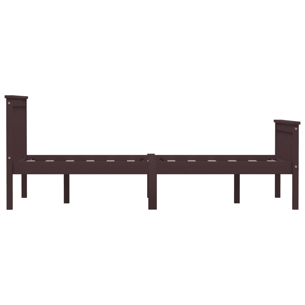 Giroletto senza Materasso Marrone Scuro 120x200 cm Legno Pino 283234