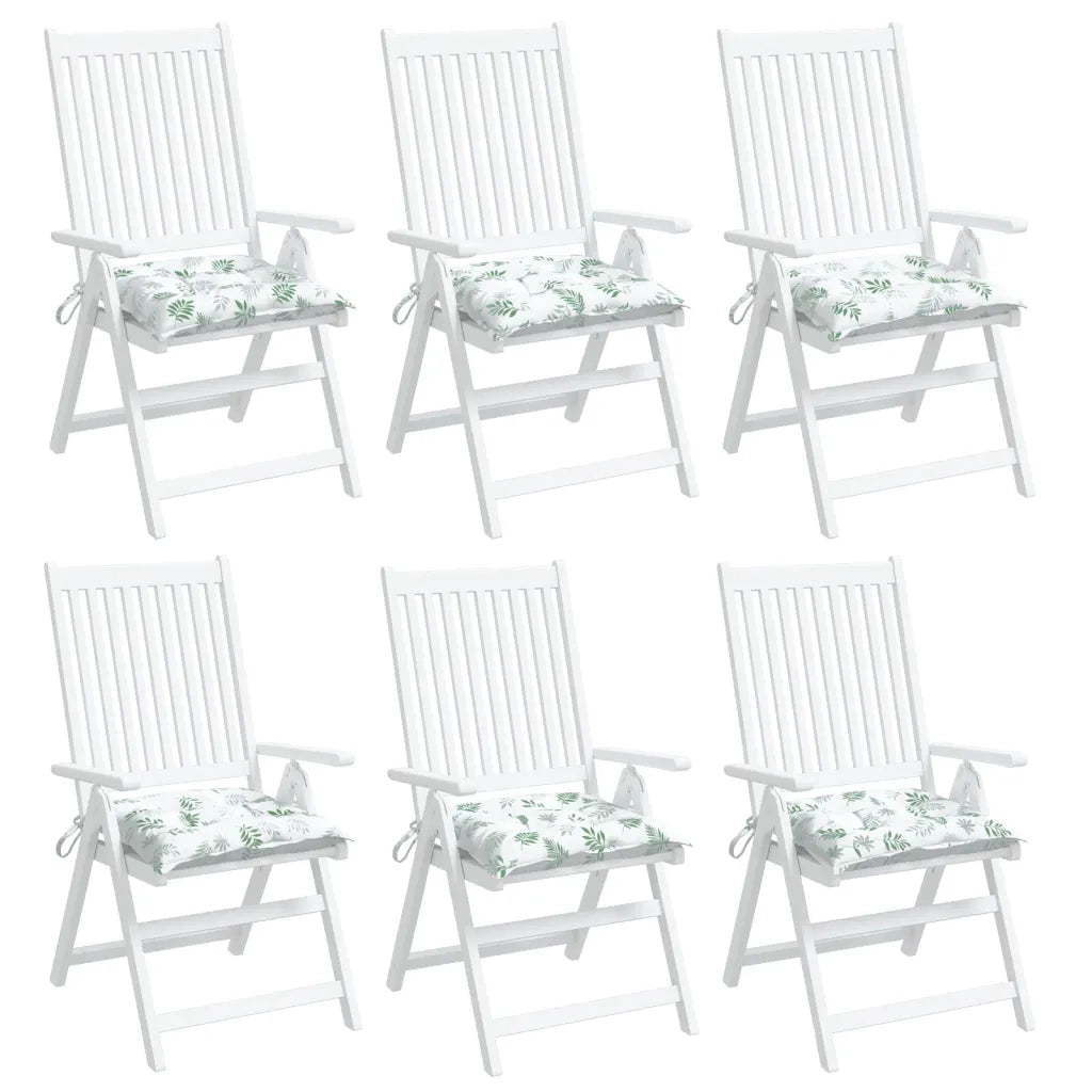 Cuscini per Sedia 6 pz a Foglie 50x50x7 cm Tessuto Oxford 361554
