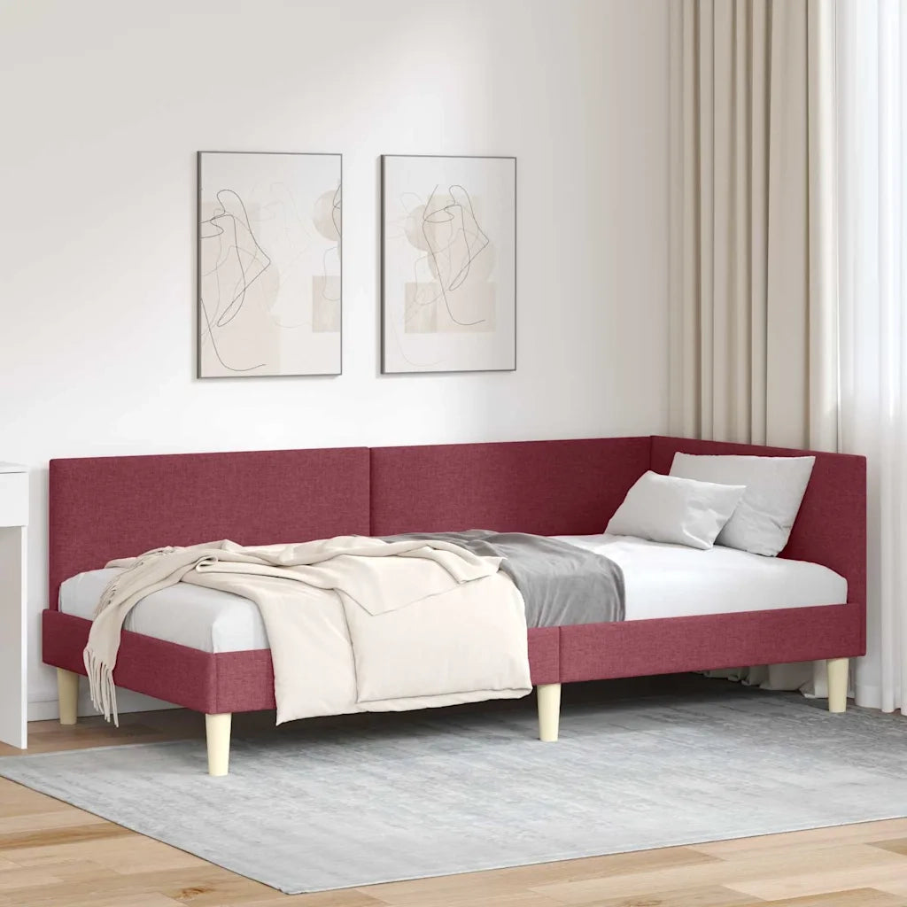 Cornice del letto ad angolo Rosso Vino 90 cm x 200 cm