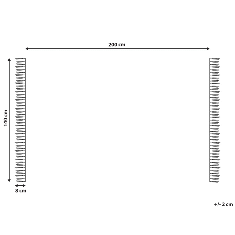 Tappeto in cotone bianco beige 140 x 200 cm motivo geometrico nappe tribali orientali