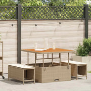 Set da Pranzo per Giardino Beige polyrattan 42007908