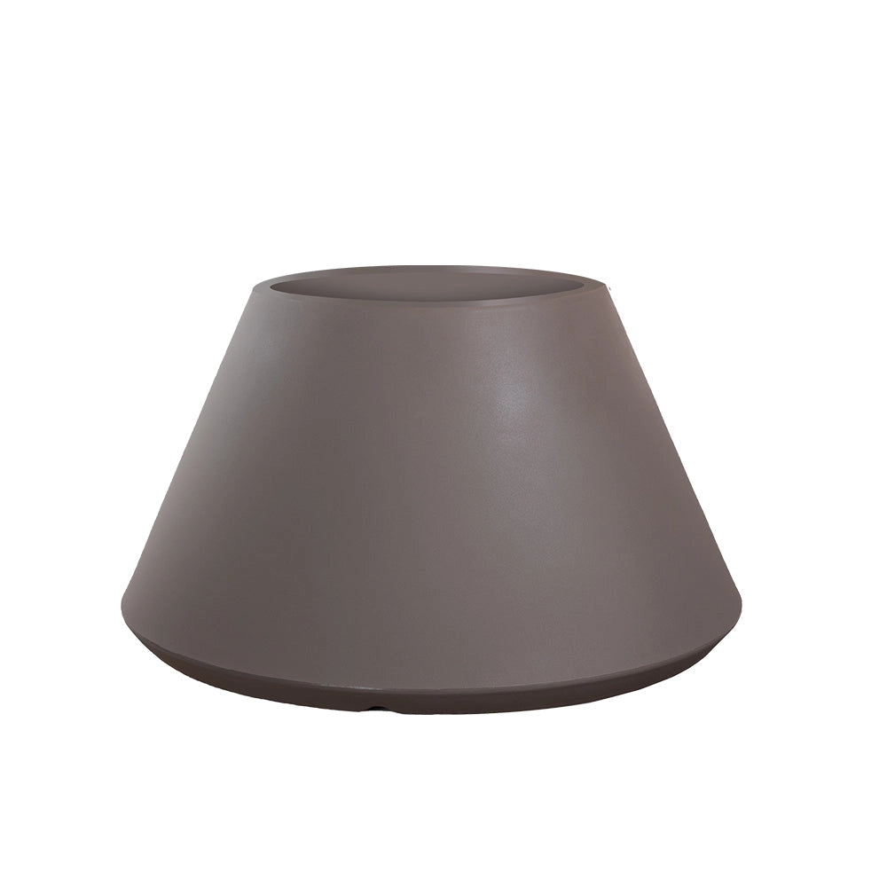 Vaso da Esterno Interno Design Conico Ø60x35 cm Stromboli in Resina Tortora