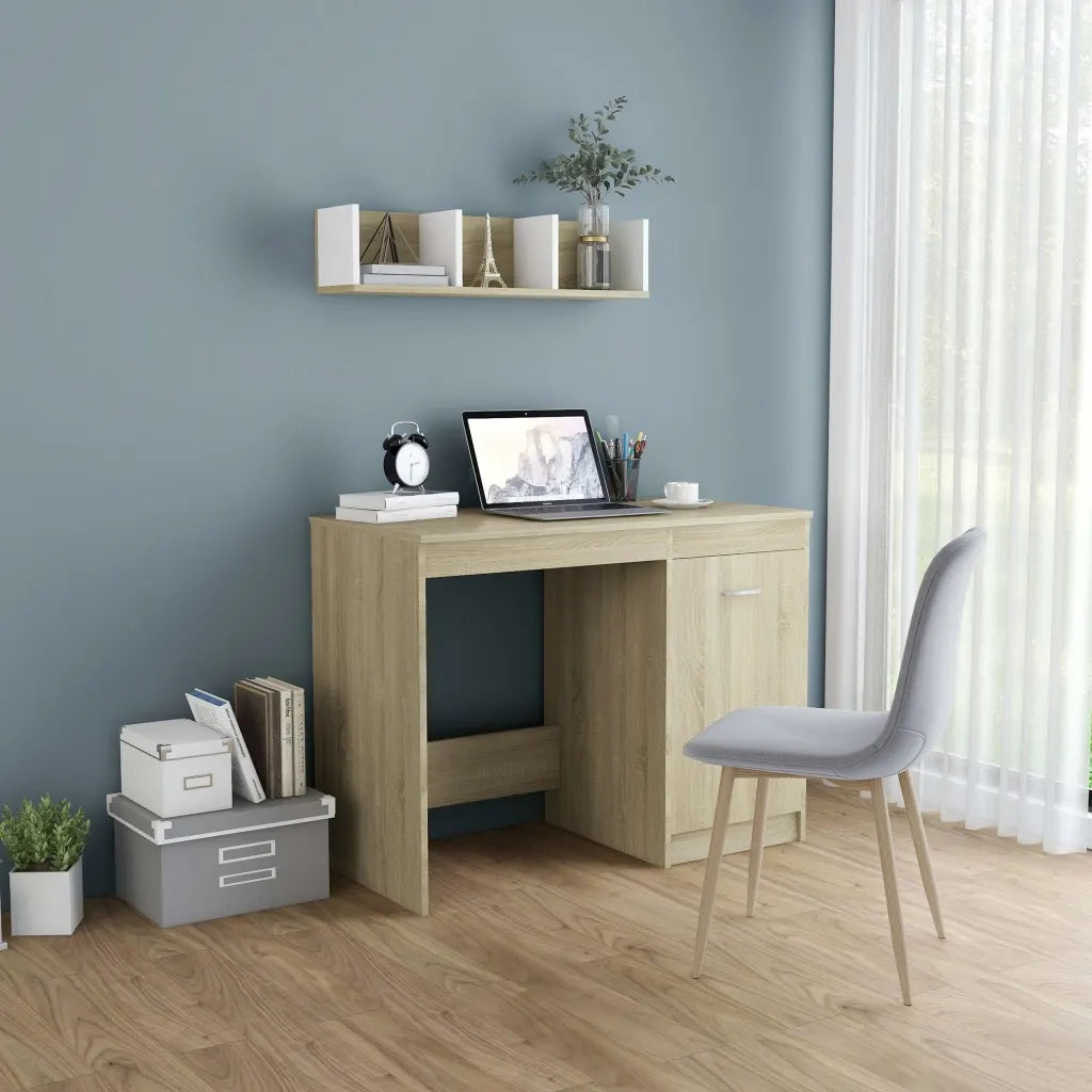Scrivania | Tavolo da Ufficio Rovere Sonoma 100x50x76 cm in Legno Multistrato