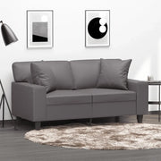 Divano a 2 Posti con Cuscini-Sofa 2 Posti con Cuscini Grigio 120 cm in Similpelle 204290